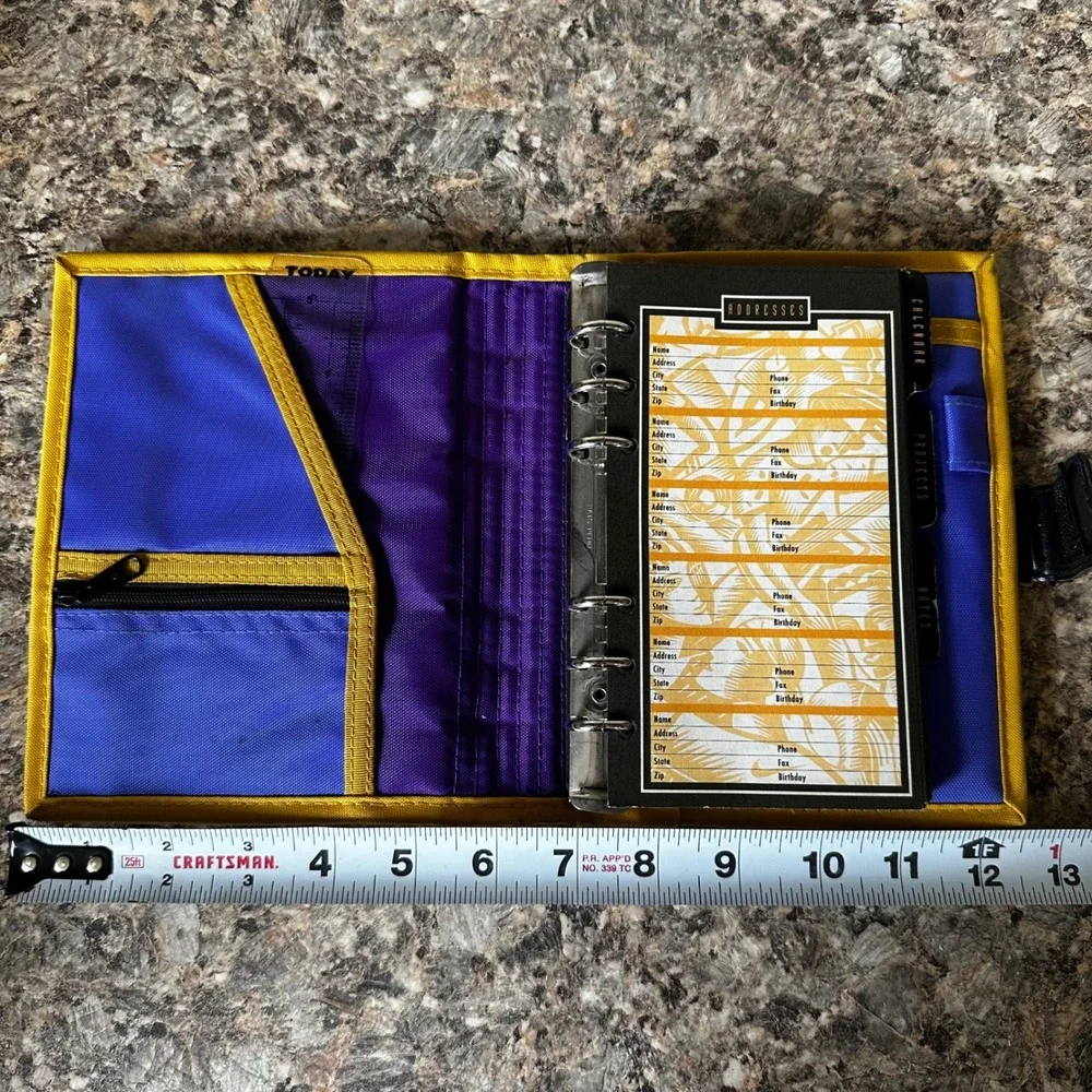 Nike Mead Planner Organizer 1995 Vintage Purple Blue Yellow Good Swoosh 50074